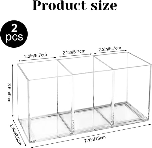 Rainmae 2Pack Acrylic Cutlery Storage Organizer, Plastic Cutlery Utensil Holder Storage Organizer Caddy for Kitchen Countertop Organization - Holds Fork, Knife, Spoon, Silverware Tableware Storage Box by Rainmae
