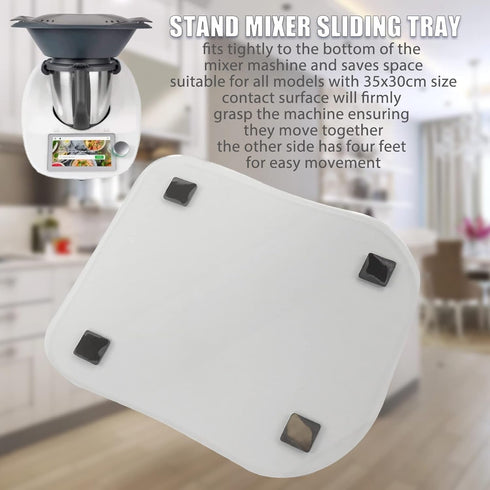 TOPINCN 35x30cm Sliding Mat for Kitchen Mixer, Stand Mixer Sliding Tray Acrylic Countertop Coffee Maker Air Fryer Blender Appliance Slider Pad
