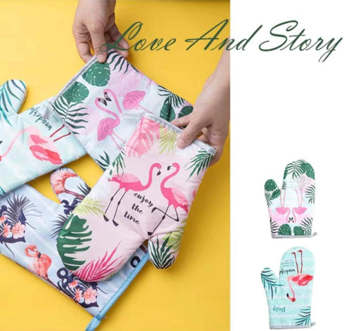Sohapy Oven Mitt & Potholders Set, Kitchen Heat Resistant, Machine Washable for Cooking Baking Grilling BBQ (Pink)