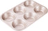 Muffin Cake Pan, 6-Cavity Non-Stick Cupcake Bakeware for Oven Baking, Champagne Gold