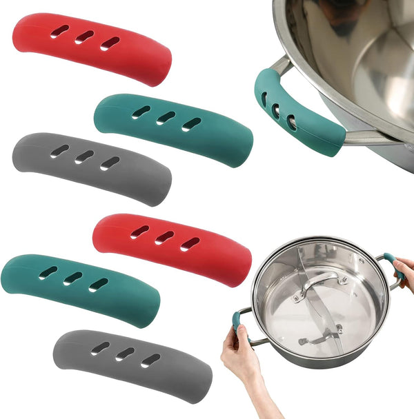 12 PCS Silicone Handles for Pots and Pans, Heat Resistant Non-Slip Covers for Cast Iron Skillet Metal Pan