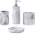 ZCCZ Toothbrush Holder for Bathroom, Marble Look Electric Toothbrush and Toothpaste Organizer, White Design Cup