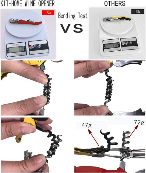 Professional Waiter Corkscrew Wine Openers Set, 4 PCS, Heavy Duty Stainless Steel Hinges for Bartenders
