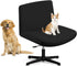 Armless Chair Slipcover - Waterproof Criss Cross Stretchable Cover for Mid Back Accent Chair (Black)