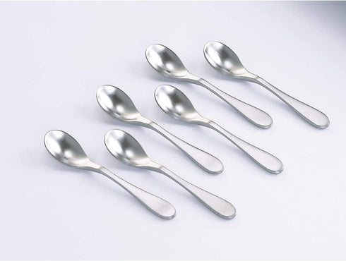 Knork Stainless Steel Demitasse Spoon Set of 6, Matte Silver Specialty Spoons