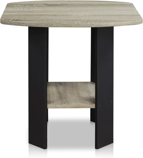 2-Tier Furinno SIMPLE DESIGN Side Table, Modern End Table with Soft Edges, Open Shelves Night Stand, Bedside Table