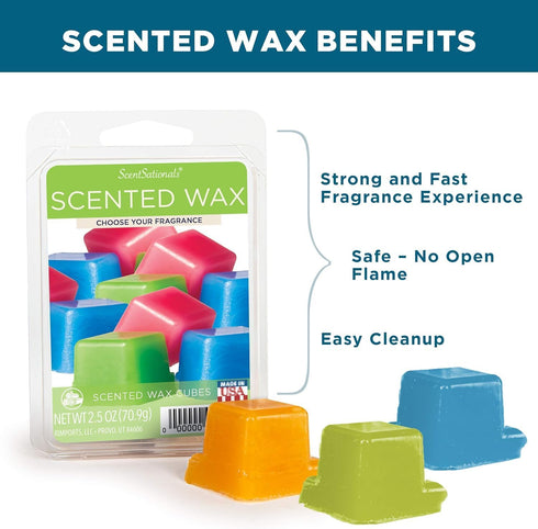 Scentsationals Wax Melts - Honeysuckle Nectar Strong Scented Melts for Warmer, 10oz (24-Cubes)