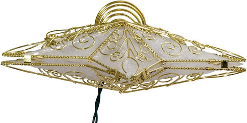 Kurt Adler UL1881 Gold Reflector Star Treetop, 10 Light, 8.5-Inch