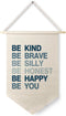 Qpenm Be Kind Be Brave Inspirational Boy Hanging Wall Canvas Banner, Blue
