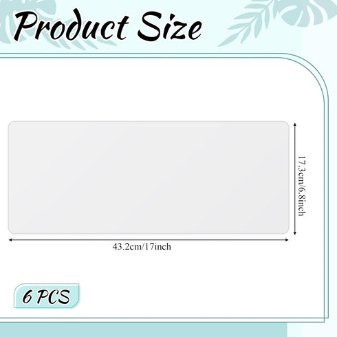 Suclain 6 Pieces Silicone Tray Mats Compatible with Harvest Right Freeze Dryer Freeze Dryer Accessories Medium Trays Drying Liners for Kitchen, 17.01 x 6.81 Inches/ 43.2 x 17.3 cm (Semi Transparent)