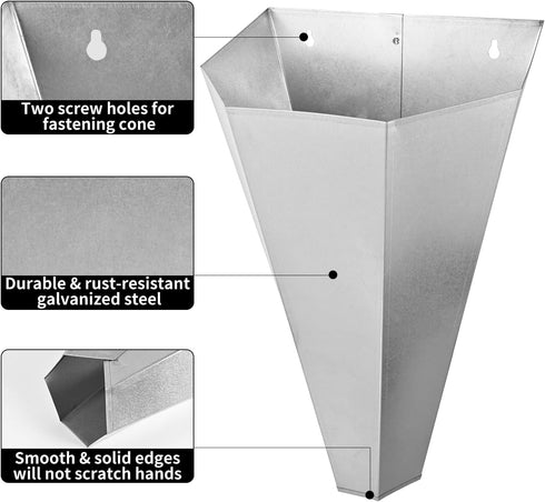8lbs 8 Holdly Medium Size Chicken Cone, Galvanized Steel Poultry Restraining Cone for Chicken,for Large Layers