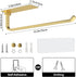 Paper Towel Holder - Self-Adhesive or Drilling, Gold, Upgraded Aluminum Kitchen Roll Dispenser Under Cabinet, Lighter
