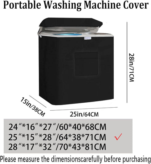 Twin Tub Washing Machine Cover for 20lbs Portable Mini Washer, Waterproof, Zipper Design
