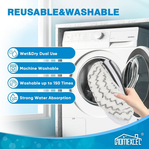 HOMEXCEL Steam Mop Replacement Pads, Compatible with Bissell Powerfresh 1940 1806 1440 1544 Series, 4 Pack