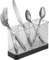 iDesign Forma Decorative Flatware Organizer - 7.4" x 2.6" x 4.75", Matte Black/Clear