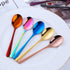 BuyGo 18/8 Stainless Steel Teaspoon 6 Inch Coffee Dessert Espresso Spoons for Cake Ice Cream Appetizer, Set of 8, Mix Color, Dishwasher Safe