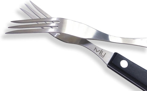 WALLFARM 10" 3-Tine Granny Fork - Pro-Grade Stainless Steel, Heat-Resistant BBQ Meat Fork for Cooking and Serving