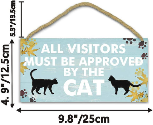 TOARTi Funny Cat Wood Sign, 12.5x25cm Cat Gift for Cat Lovers, Black Cat Wooden Plaque for Home Decoration