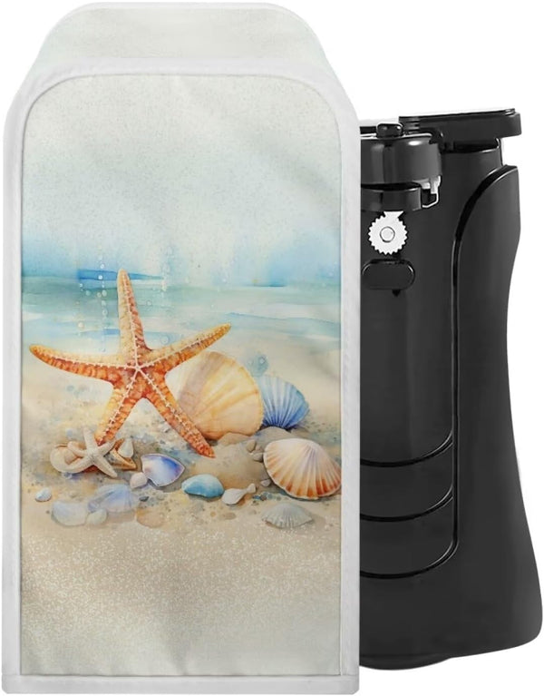 Can Opener Cover, Stain Resistant Kitchen Appliance Cover, Anti Fingerprints Protective Cover, Beach Starfish Seashell