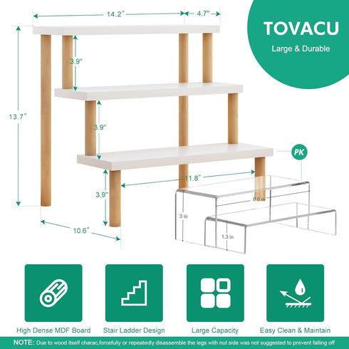 3 Countertop Windowsill Plant Stand Shelf Tiers Desktop Organization and Storage Shelf Bathroom Corner Cupcake Display