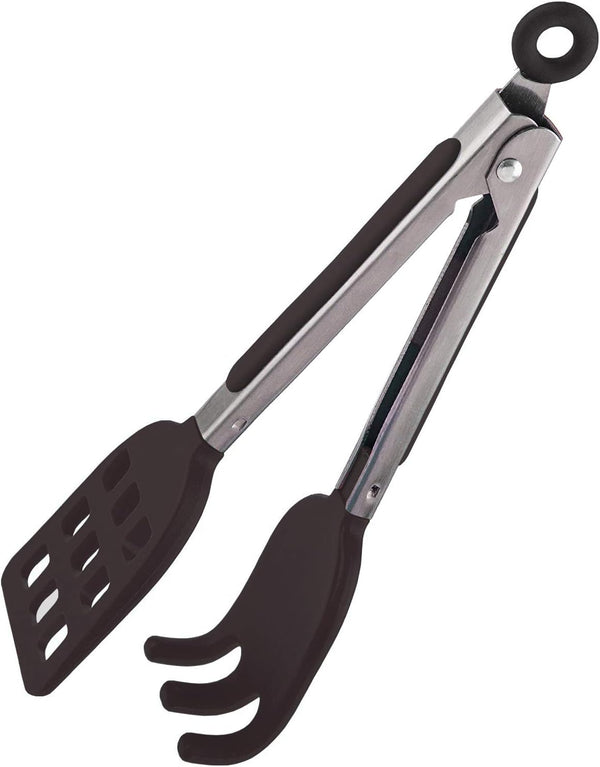 Mini Easy-Grip Waffle Tongs Holder, Non-Slip Handle, Black