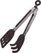 Mini Easy-Grip Waffle Tongs Holder, Non-Slip Handle, Black