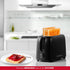 Holstein Housewares 2-Slice Toaster with 6 Browning Control Settings, Black, for Toasting Bread and Bagels