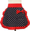 Black Sexy Polka Dot Ruffle Side Half Aprons, Cotton Kitchen Cooking Waist Apron with Pocket for Women Girls