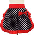 Black Sexy Polka Dot Ruffle Side Half Aprons, Cotton Kitchen Cooking Waist Apron with Pocket for Women Girls