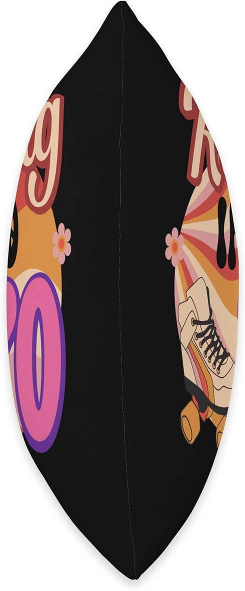 In-line Skates Towards 1956 Throw Pillow, 16x16, Multicolor Rolling Into 70