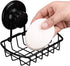 SANNO 2 Pack Suction Soap Holder, Shower Soap Dish Saver Tray for Bathroom, Sink, Stainless Steel Black