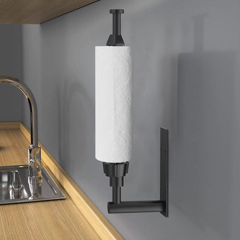 SUS304 VAEHOLD Self Adhesive Paper Towel Holder Under Cabinet Mount, Wall Mounted Paper Towel Roll Holder with Damping