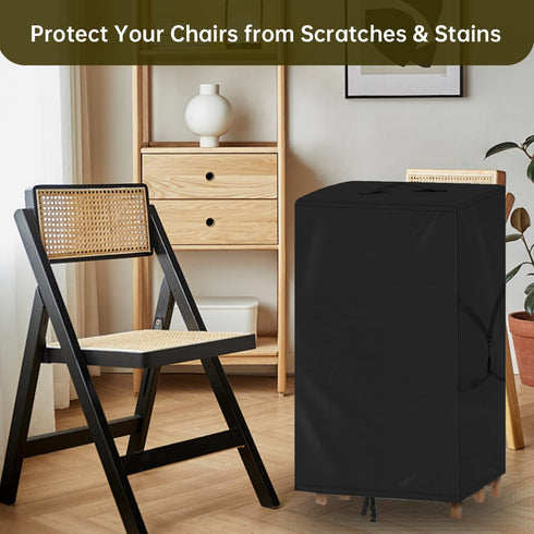 QYILUARE Folding Chair Cover,Water Resistant Folding Chairs Storage Bag with Handles for Metal,Plastic and Wood