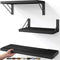 BAYKA Wall Mounted Floating Shelves, Wood Floating Wall Shelf for Books &