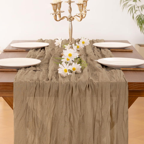 170 inch 14FT Socomi Nude Coffee Table Runner Spring Easter Cheesecloth Table Runner Cheese Cloth Boho Rustic Gauze