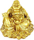 SMRTHMRT Feng Shui Decor Laughing Buddha Statue, Maitreya Figurine Carrying Money Bag, Brass Sculptures