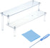 T Tulead 2 Tiers Acrylic Riser Rectangular Display Riser Stand Tabletop Clear