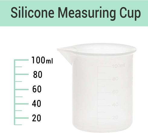 Gartful 250ml & 100ml Silicone Measuring Cups, Nonstick Reusable Mixing Cups for Crafts, Set of 6