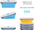 Set of 4 Collapsible Food Storage Containers with Airtight Lid, 27 oz, Kitchen Stacking Silicone Meal Prep Containers