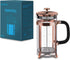 Coffee Maker, 304 Stainless Steel French Press with 4 Filters, Heat Resistant Borosilicate Glass, 21 Ounce, Copper