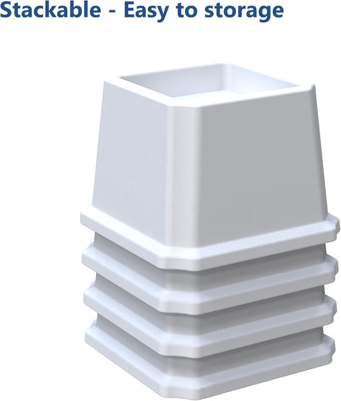 Bed Risers 2 Inch Heavy Duty, Furniture Risers for Bed Frame, Couch, Desk, Chair, Lifts Up to 1,500 lb, Set of 8
