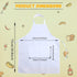 SATINIOR Sublimation Bib Blank Kitchen Aprons with Pockets, Unisex White Cooking Apron for Home