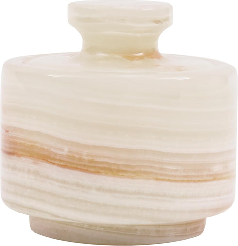 MARBLOUS KRAFTS Marble Salt Cellar 3 Inch White Onyx Salt Holder With