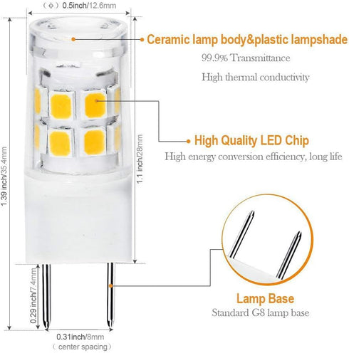 G8 3W LED Bulb WB25X10019 - 20W Halogen Replacement for GE Microwave Oven, T4 Bi-Pin Base, 120V Natural White 4000K,