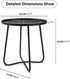 J.M.Deco Outdoor Side Table, Small Round Patio Table Weather Resistant Steel, Small Accent End Table for Patio Yard