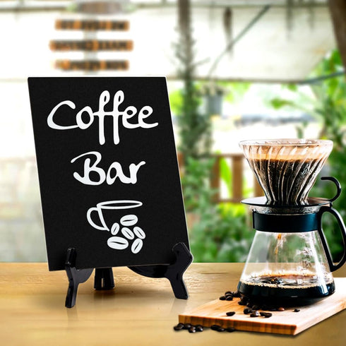 Signs ByLITA Coffee Bar Table Sign, 6" x 8" (Black) - 1 Pack