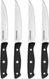 Farberware Triple-Riveted 4-Piece Steak Knife Set, High-Carbon Stainless Steel, Set of 4, Black