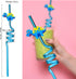 Reusable Dinosaur Party Drinking Straws, Novelty Curly Hard Plastic Straws for Kids Birthday Decorations - Pack of 6