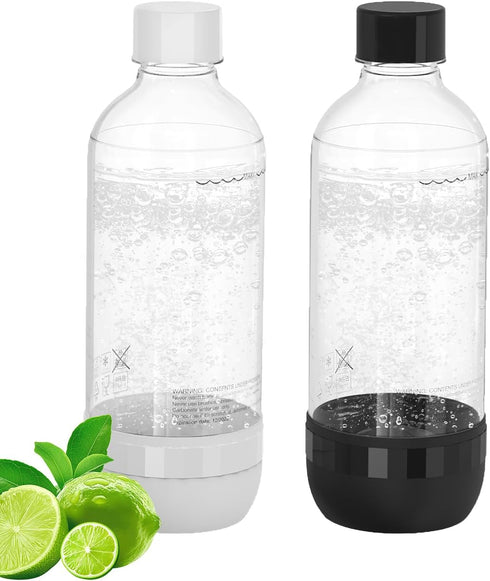 Soda Maker Bottles, 1 Litre Reusable BPA Free Sparkling Water Bottles, Reusable