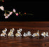 BRABUD Silver Resin Small Elephants Statues Home Decoration Gift Set of 6 BS122 (Silver)